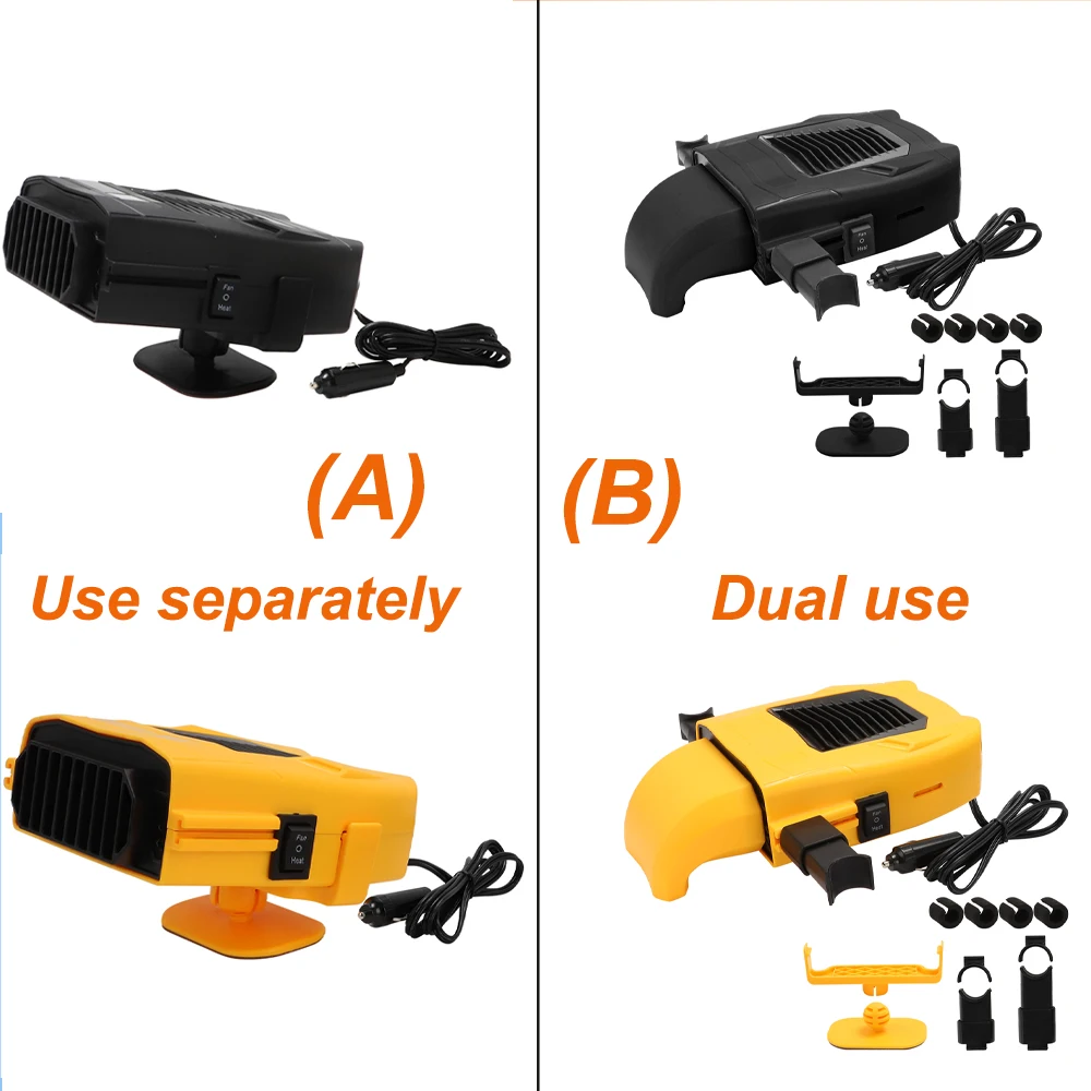 12V Fast Heating Demister Car Heater Fan Combo Winter Windscreen Defroster Auto Truck Window Demister Interior Warmer ﻿