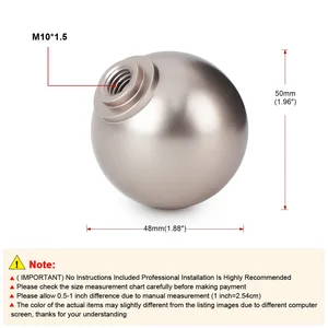Aluminum Gear Shift Knob for Honda Civic, Matte Ball Shape, Shifter Knob, FD2, FN2, EP3, Type R, DC2, DC5, Fit City, M10 x 1.5, 5 Speed, 6 Speed, JDM 8 Main Sales Civic Exchange Handle - №3