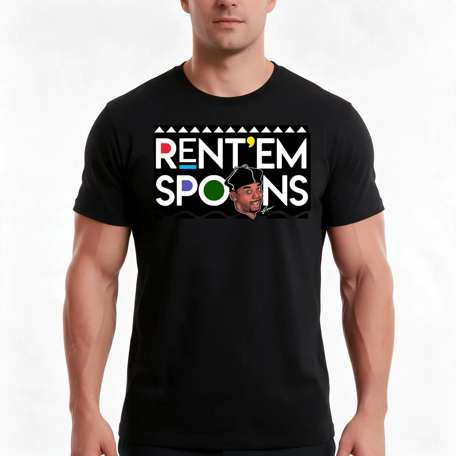 Rent em Spoons Spoons for Rent T-Shirt Summer Casual Cotton Tee Oversized Streetwear Tops Vintage Graphic Print 100% Cotton