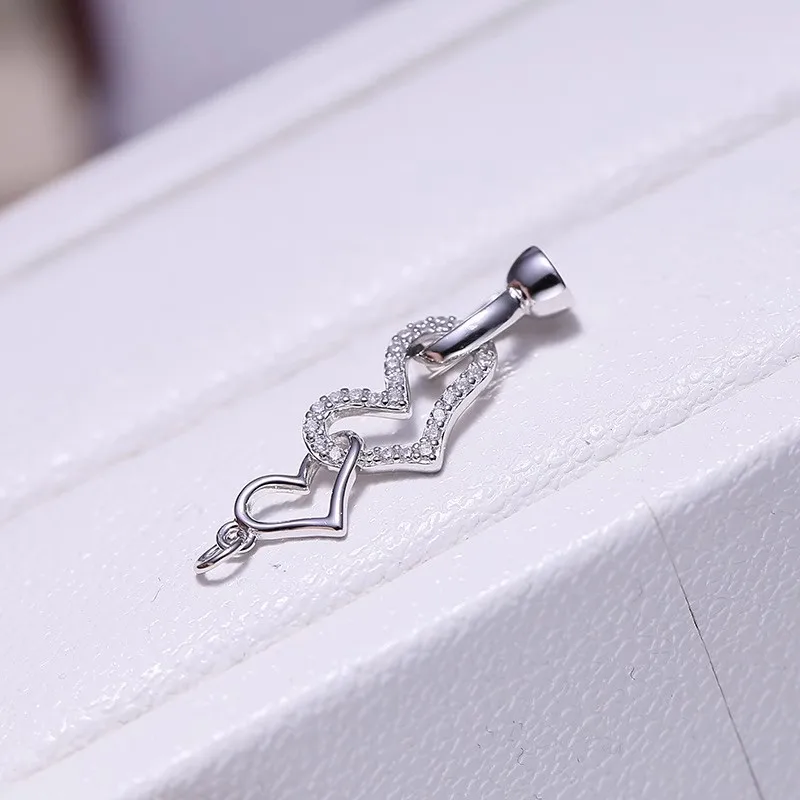 MeiBaPJ 925 Sterling Silver Heart Clasp Fine Wedding Jewelry for Women
