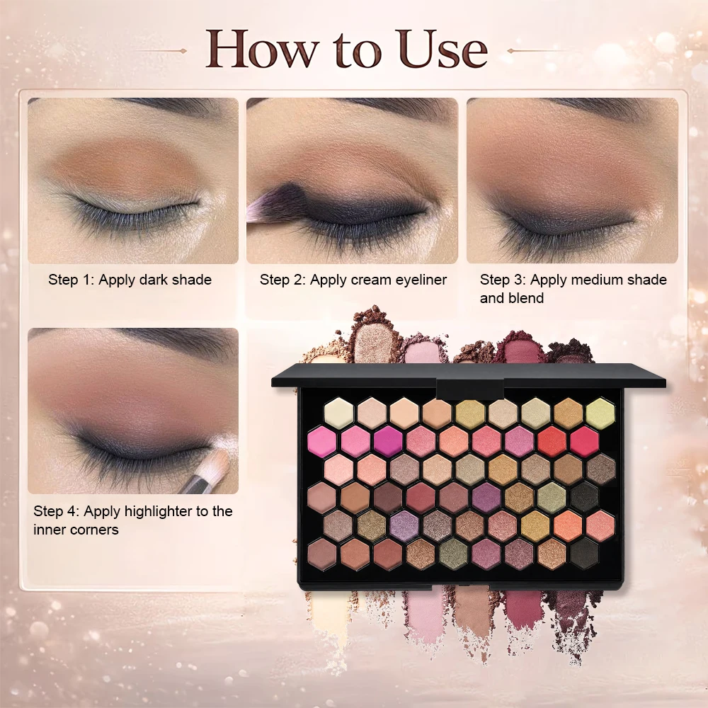 Paleta de Sombras com 54 Cores - Eyeshadow Glitter Pigment avaliação e preço