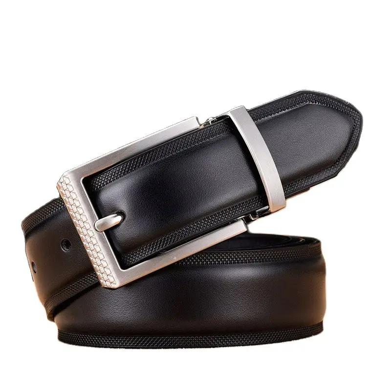 (Ta-weo) Business leather belt for men, Retro color-changing Split-leather Pin buckle belt