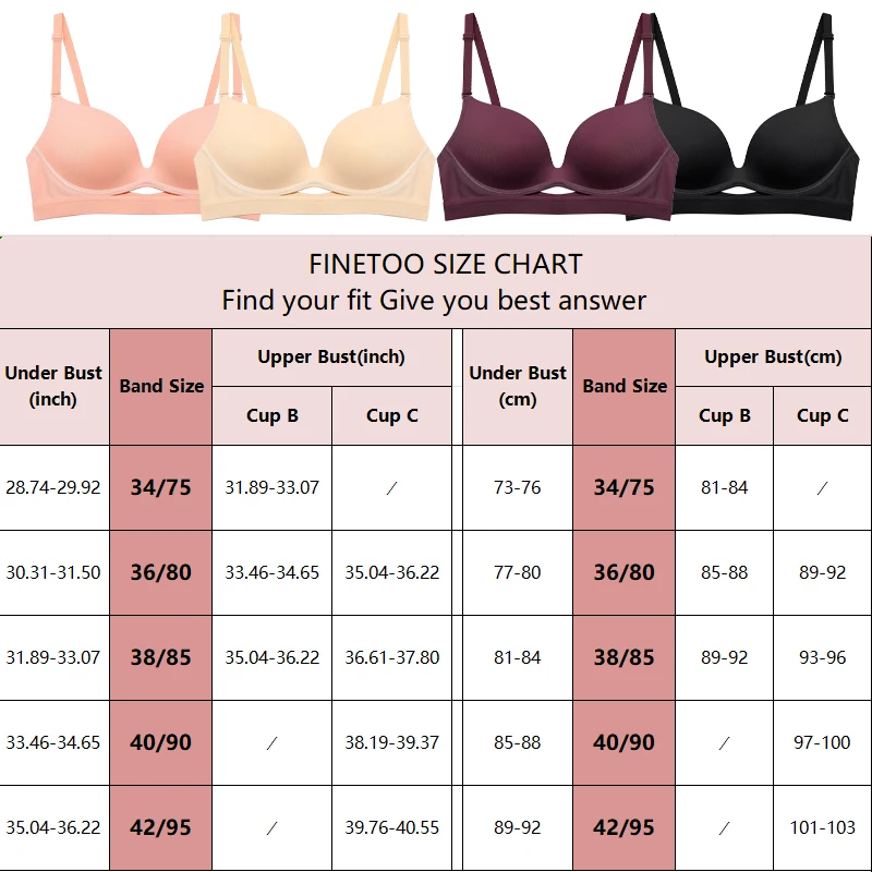 FINETOO Seamless Cut Out Bras for Women Sexy Push Up Solid Underwear Brasiere Female Thin Strap Plus Size Comfortable Lingerie