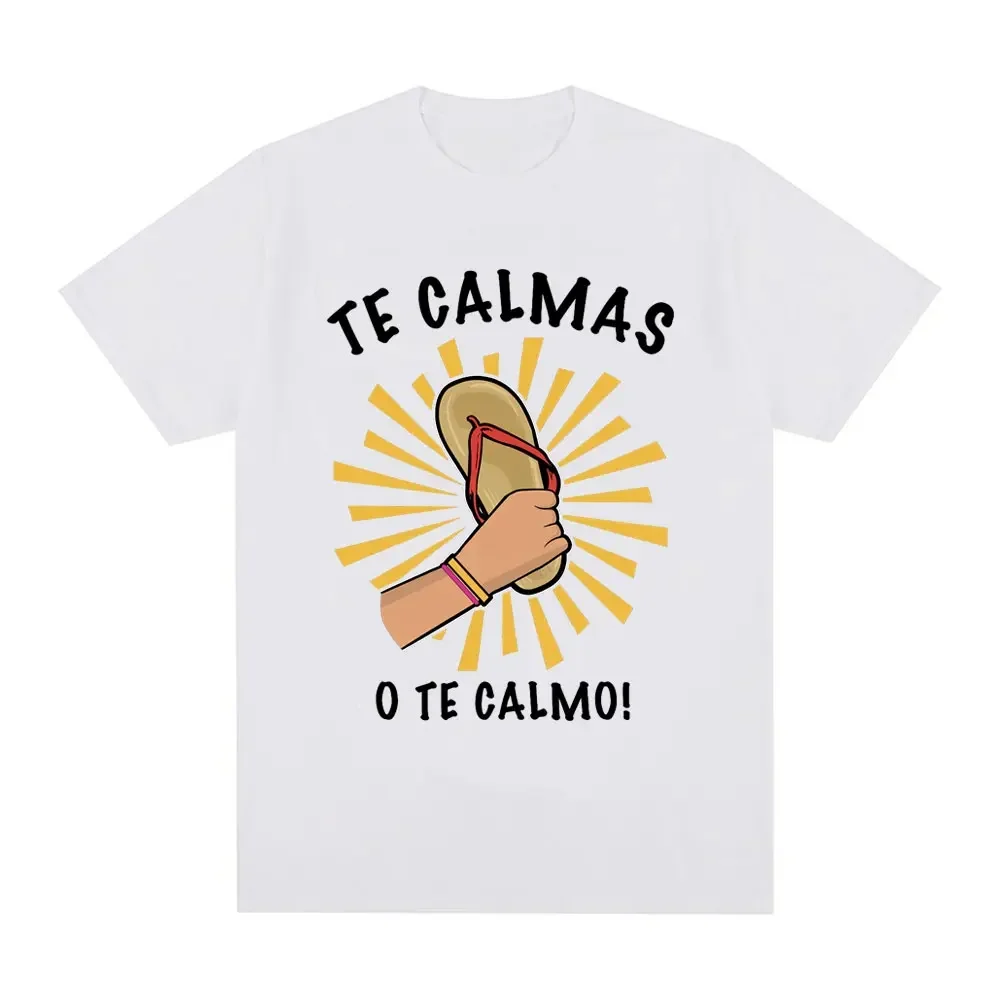 Fun Spanish Mom Emoji Te Calmas O Te Calmo T-shirt Women\'s Fashion Hip Hop Loose T-shirt