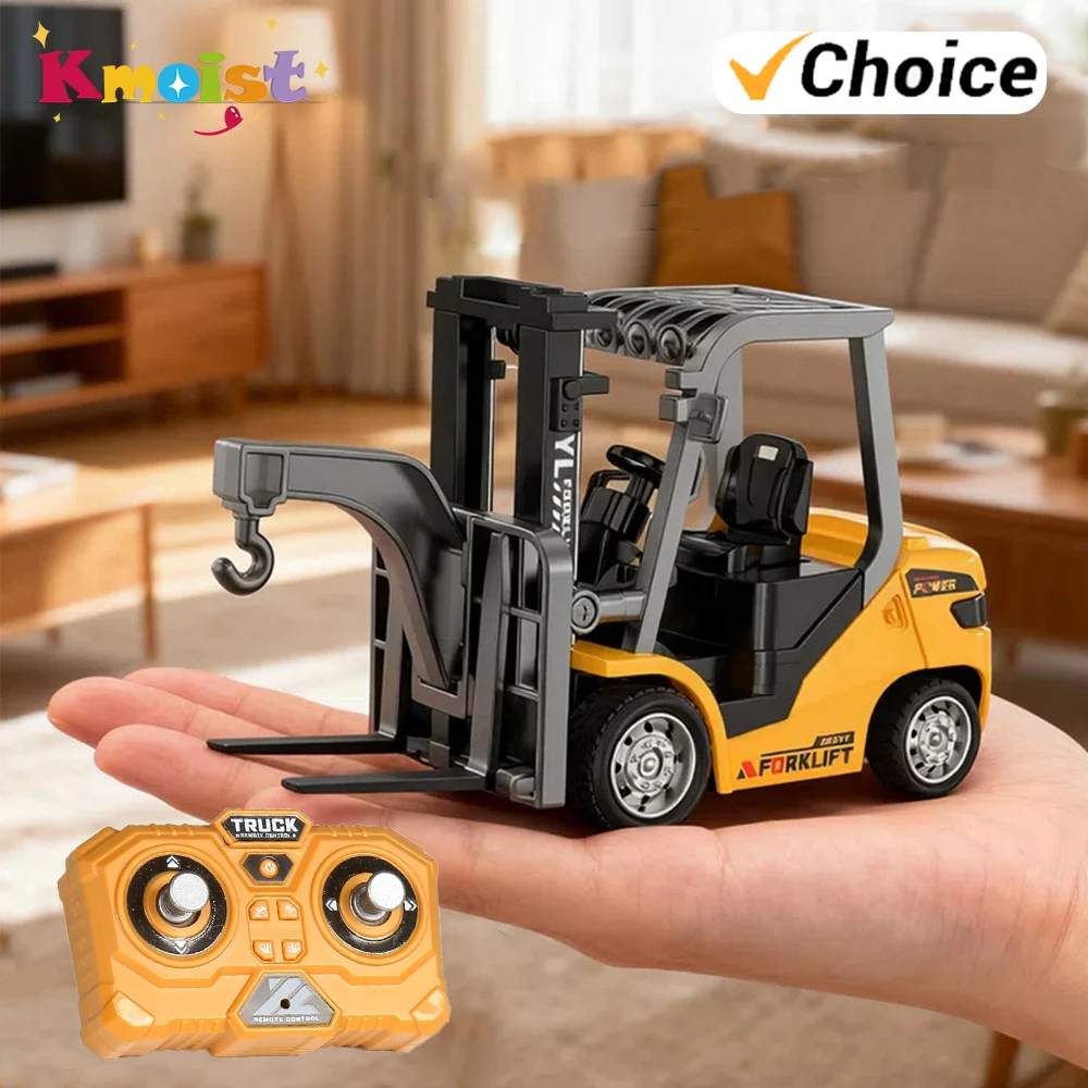 

Mini Rc Car Desktop Toy 1/64 Alloy Forklift Remote Control Engineering Vehicle App Controlled Toys for Boys Kids Christmas Gifts
