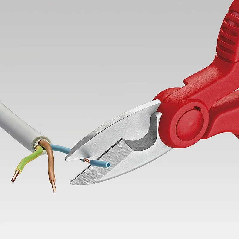 KNIPEX Tijeras multifuncionales para electricistas Mango de doble material Material reforzado con fibra de vidrio 9505155 SB