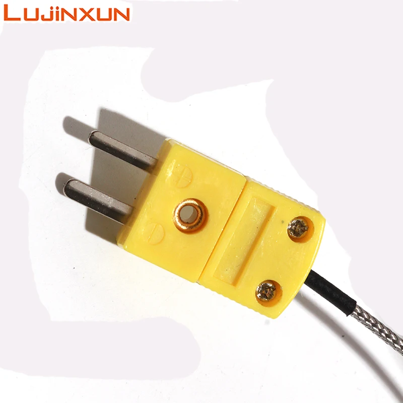 Мощный магнитный адсорбционный термопарный датчик температуры Lujinxun, разъем типа K 0-350 градусов с экранированным проводом из нержавеющей стали