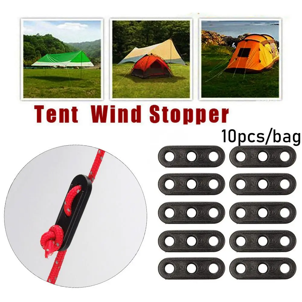 10pcs Anti-slip Awning Wigwam Adjust Camping Tent Accessory Tensioner Lock Tightening Hook Wind Ropes Buckle Rope Fastener