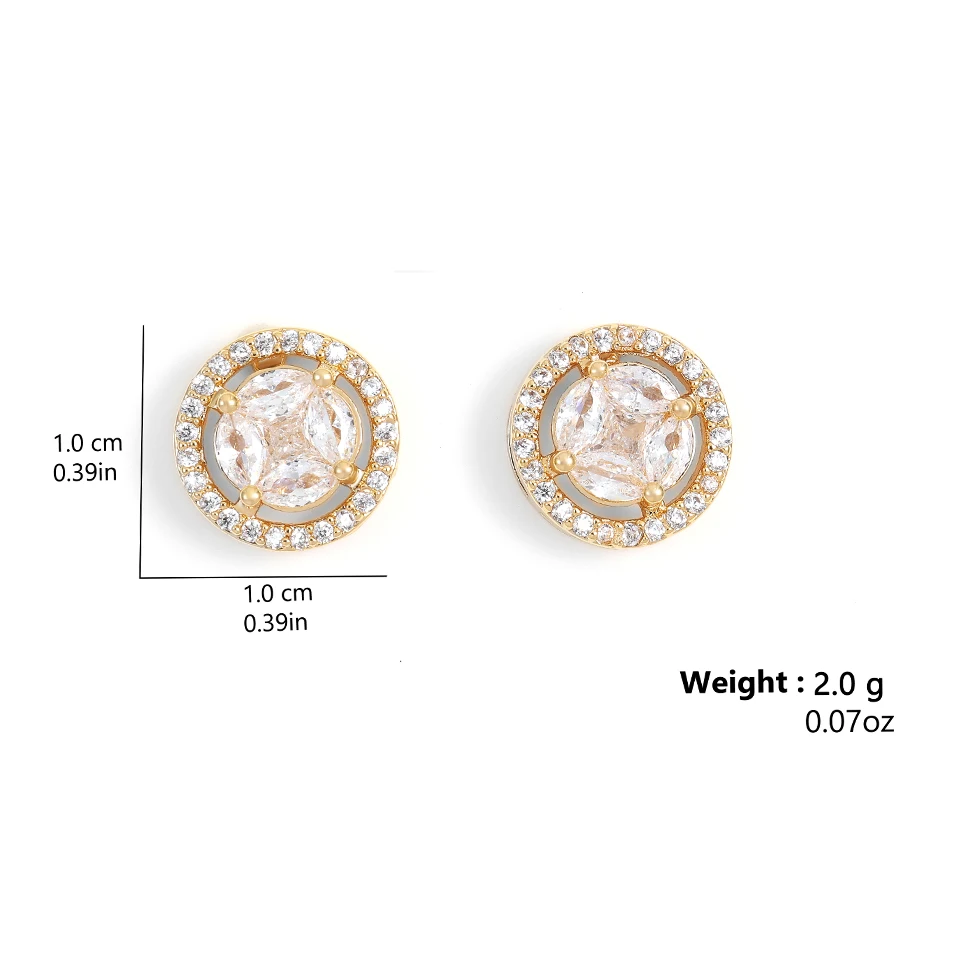 ZAKOL Simple Fashion Gold Color Copper Inlaid Zircon Stud Earrings For Women Luxurious Exquisite Daily Wear Charming Jewelry