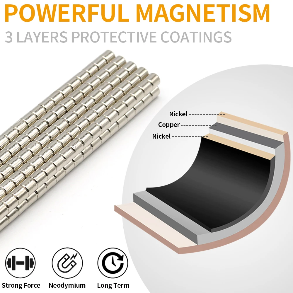 5x5mm Super Strong Round Magnets For Fridge, DIY Projects, Science & Office Use Refrigerator Magnet