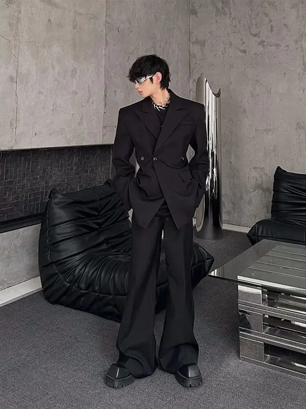 

Cleanfit Tailored Shoulder Pad Men's Suit Jacket Slim Fit British Style Casual Wear Polyester Fiber Breathable Single Button