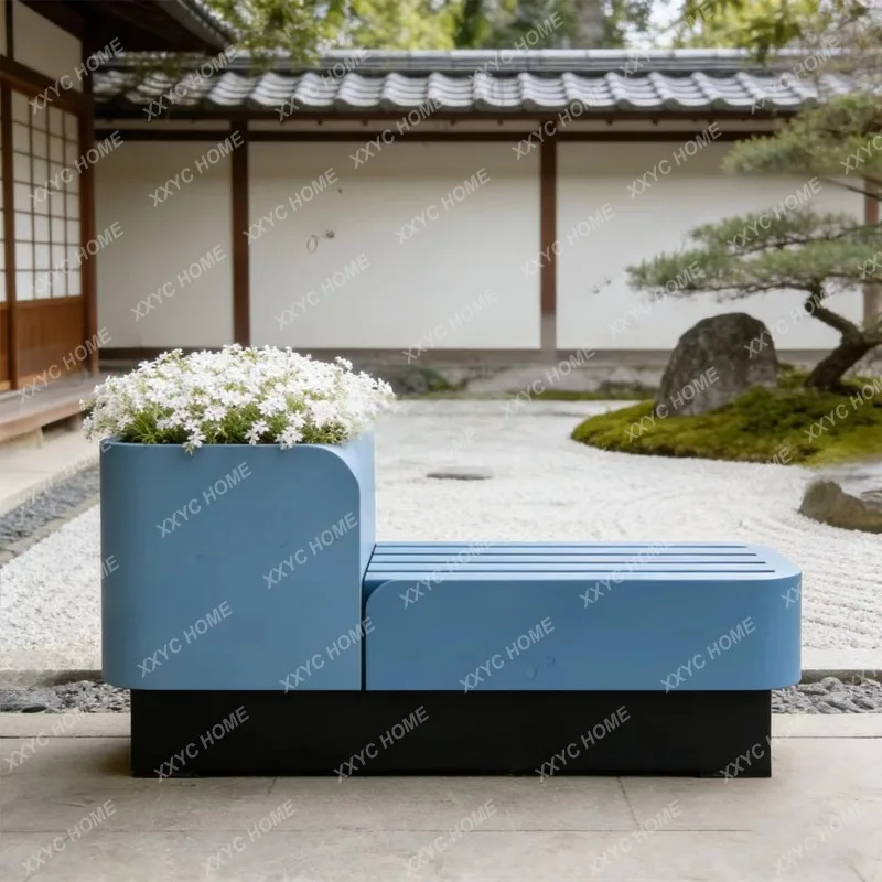 XXFlower box seat stool  modern simple flower pot waiting chair outdoor garden decoration chair creative commercial street