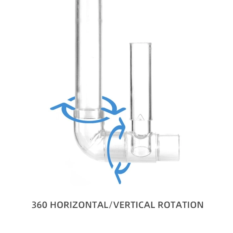 Plastic Aquarium Skimmer Clear Pipe Spin Surface Inflows Outflows Filter for Fish Aquarium Cleaning Accessories