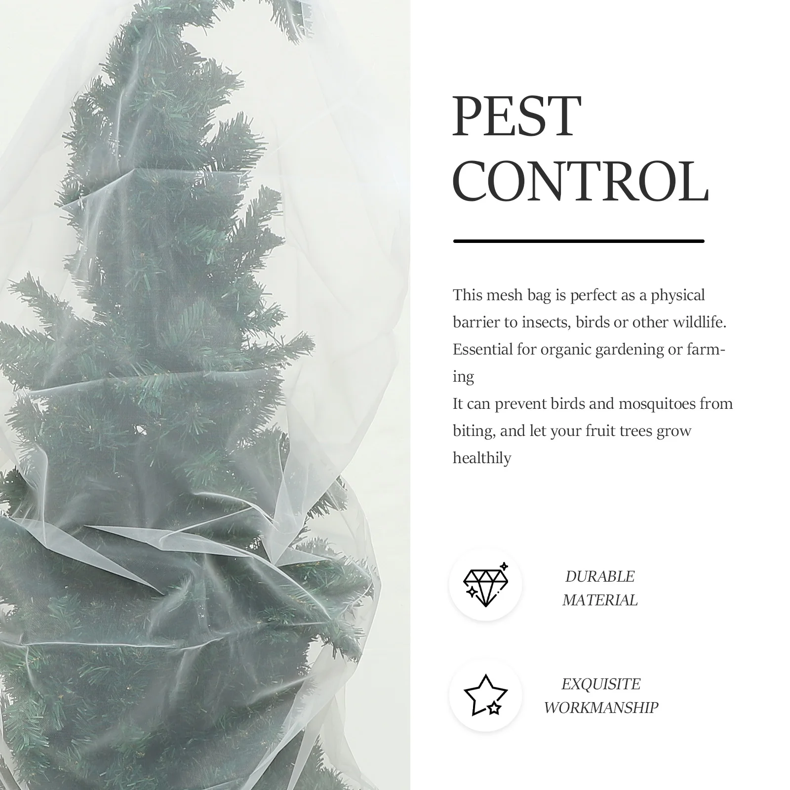 

Garden Vegetable Protection Netting Insect Bird Barrier Mesh Bag Plant Cover Reusable Drawstring Frost Plants Wear resistant