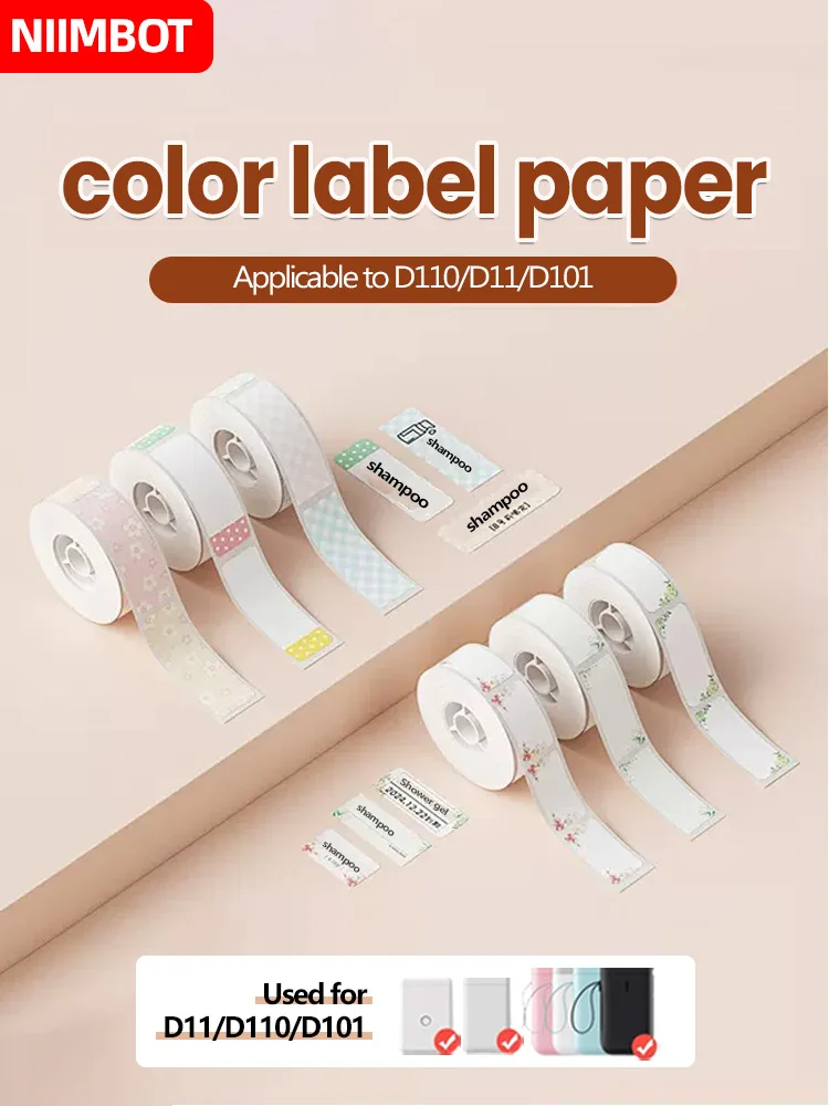 Niimbot D11/D101/D110 Mini Portable Printer Color Pattern Thermal Label Sticker Self Adhesive Waterproof Sticker