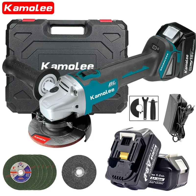 Kamolee M14 100 mm 125 mm Polegada 18500rpm sem Escova Moedor de Ângulo sem Fio Velocidade Corte Compatível para Makita 18v Bateria