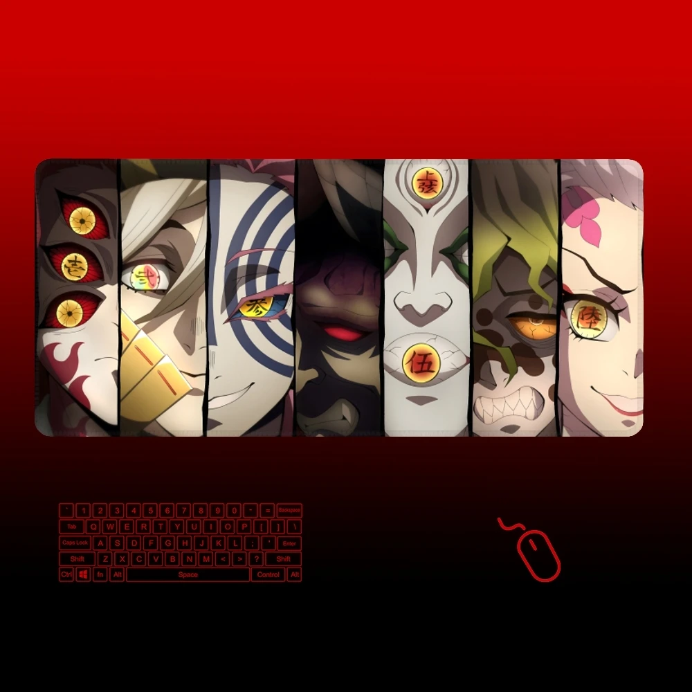 DemonS SlayerS Mouse Pad Gamer Large Rubber Art Gaming Mouse Pad Locking Edge Big Computer Mousepad xxl Laptop Desk Mat