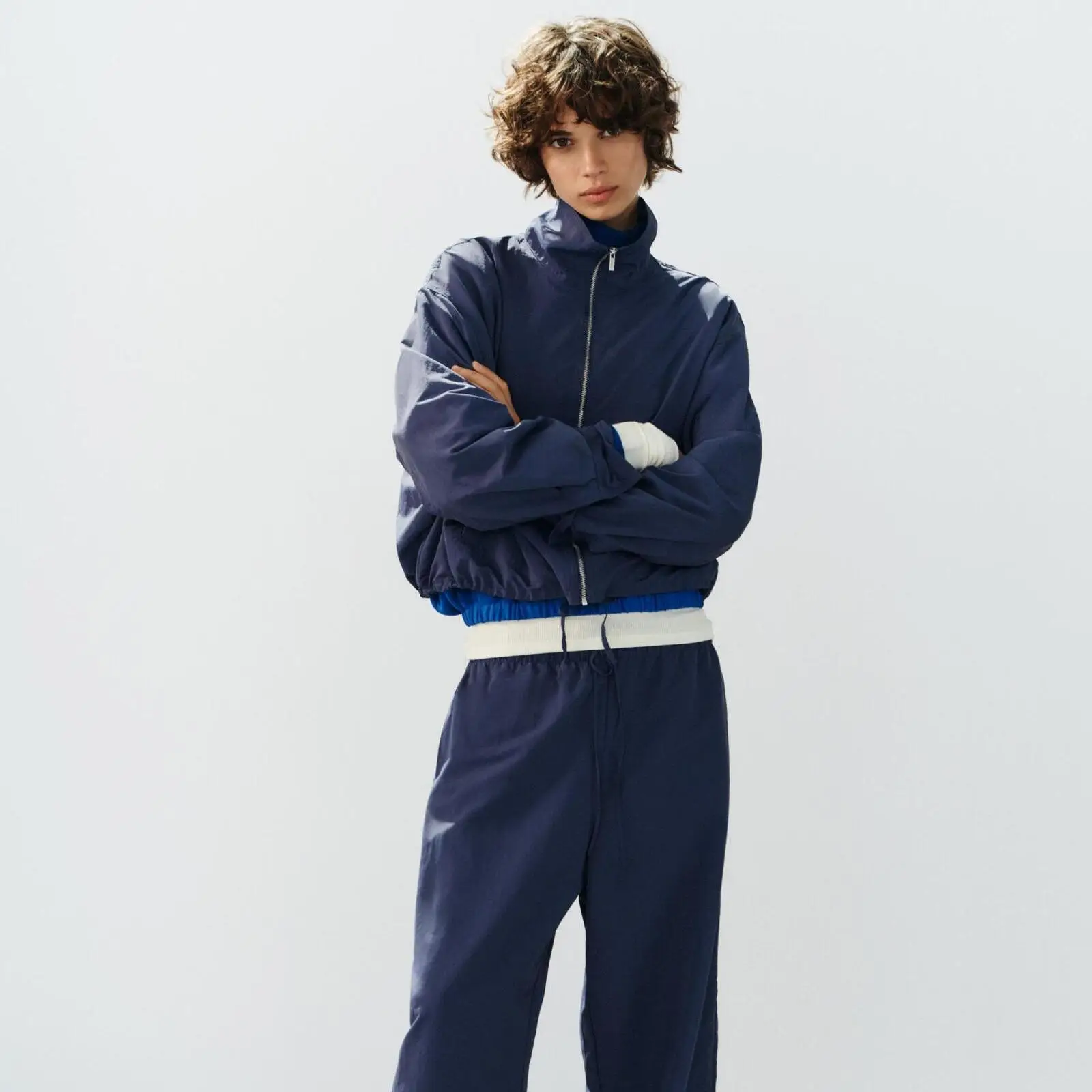 Fashionable Windproof Elastic Women's Suit Outerwear And Pants Set Long Sleeve Long Pants Autumn Spring Seasonal Wear