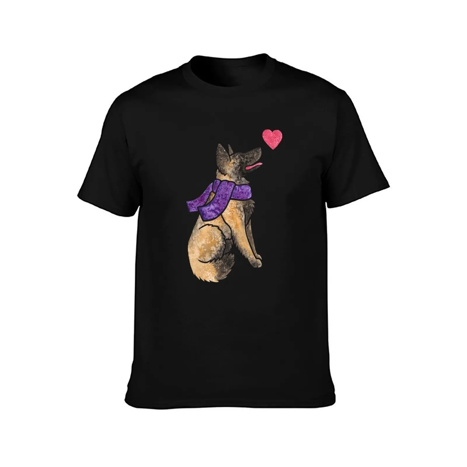 Watercolour Belgian Shepherd T-Shirt, Summer Casual Cotton Tee, Oversized Streetwear Tops, Vintage Graphic Print, 100% Cotton