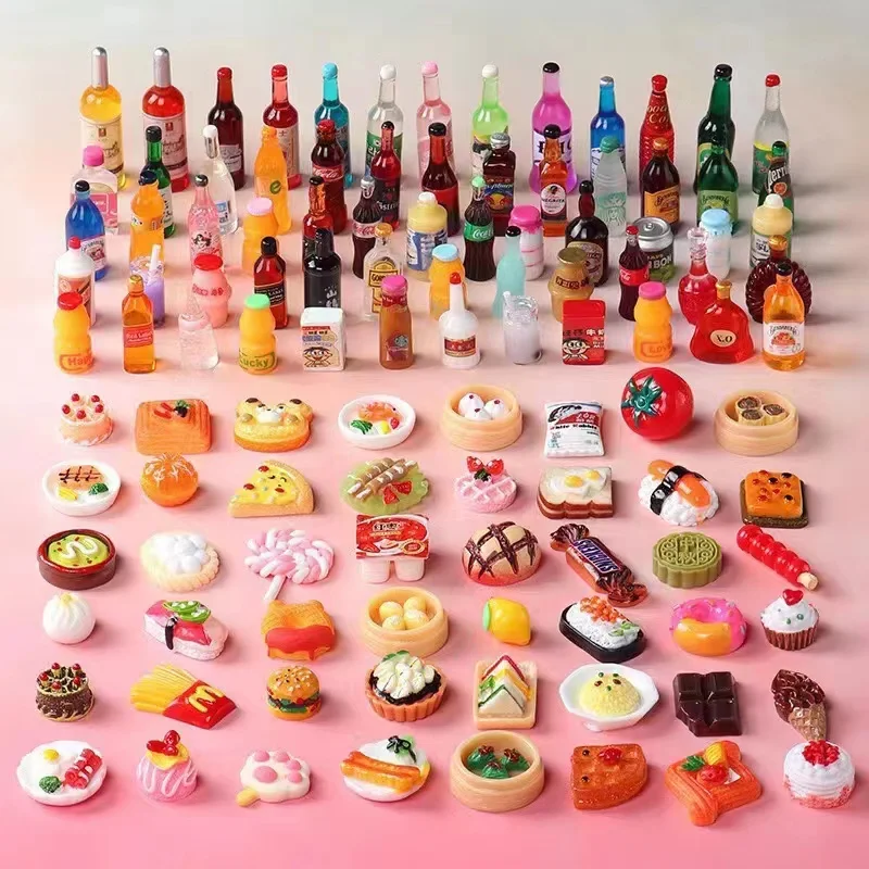 5pcs Dollhouse Miniature Mini Simulation Beer Cans Wink Drink Bottle Play Food Micro Landscape Doll Kithcen Food Toy Accessories