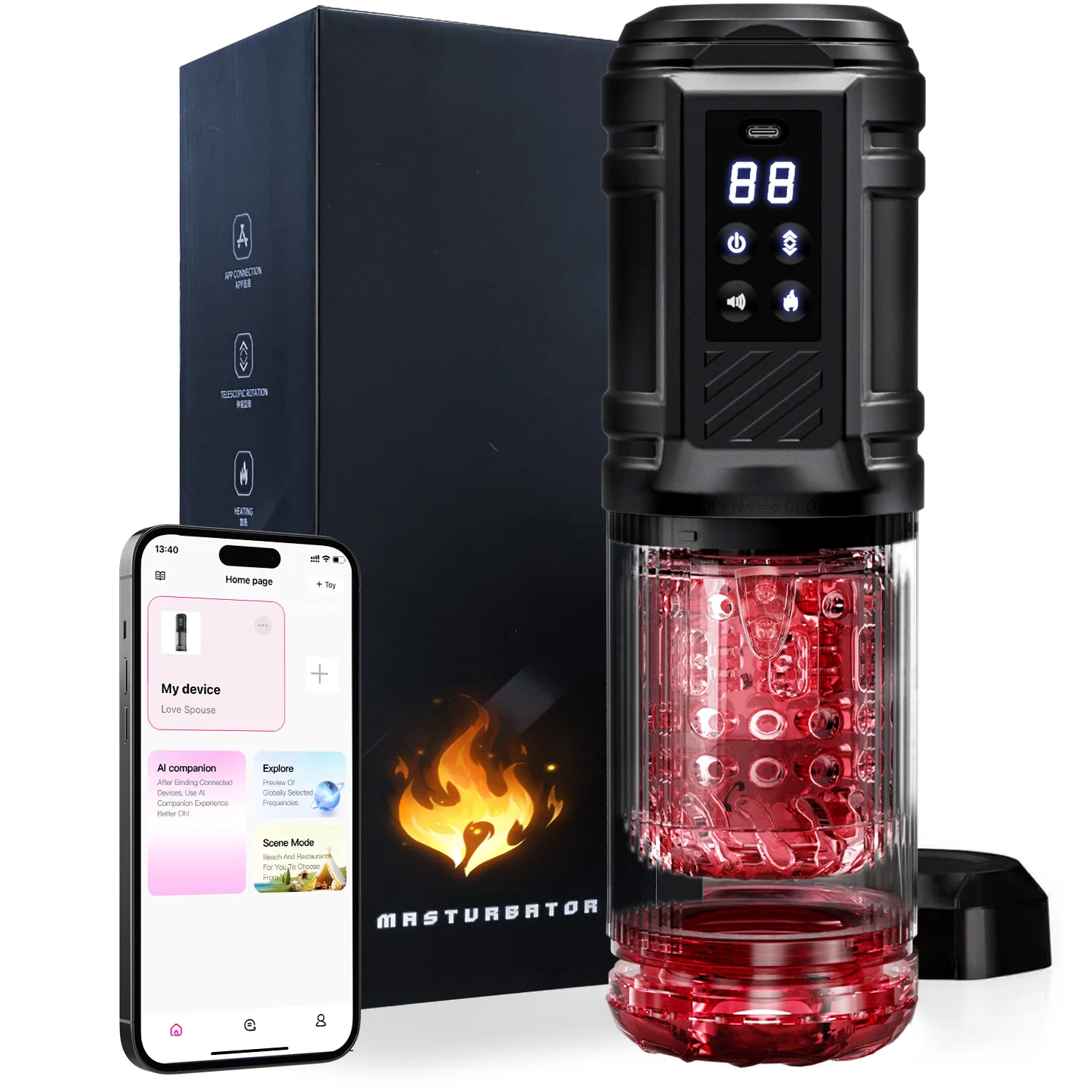 Automatic Male Masturbator Cup Telescopic Sucking Heated Pussy Blowjob Machine Thrusting Vibration Masturbation Sex Toy for Men