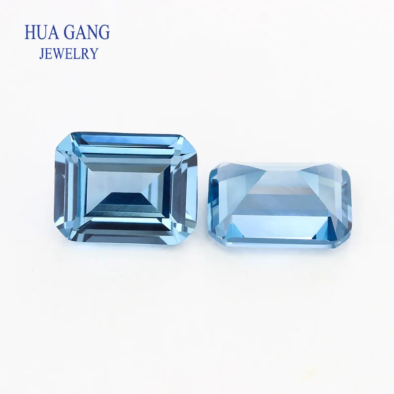 Synthetic Spinel Octangle Shape Cut aquamarine Stone Used for making jewelry  can be set with high-temperature wax