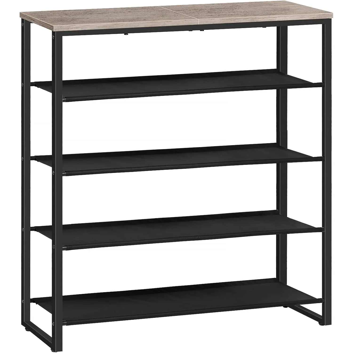 

Shoe Rack, 5 Tier Shoe Storage Organizer with 4 Oxford Fabric Shelves and Top Panel, Holds 16-20 Pairs of Shoes, for Entryway