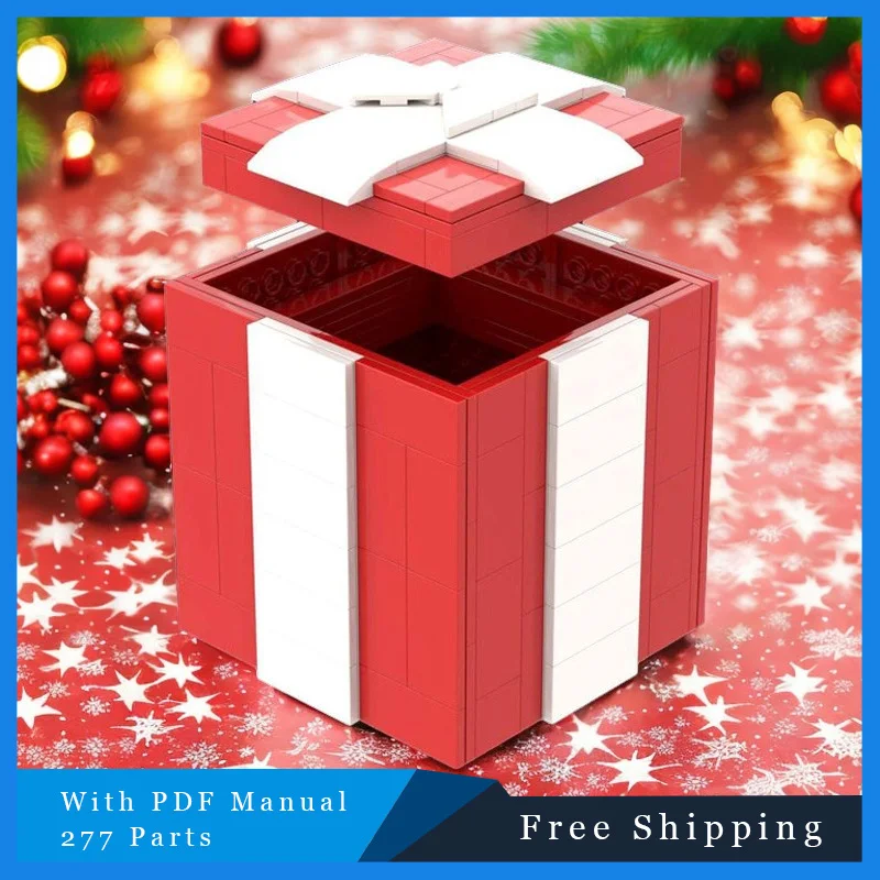 277 PCS MOC Creativo Building Block Mattoni Modello Rosa Scatola Educativa Tecnologia Modulare Per Bambini FAI DA TE Puzzle Di Natale Set Regali