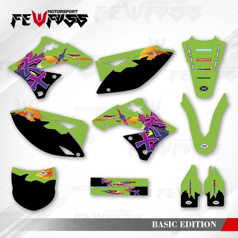 

Fewfuss Graphics Decals Stickers Motorcycle Background Custom For kawasaki KXF250 2009 2010 2011 2012 KX250F 001