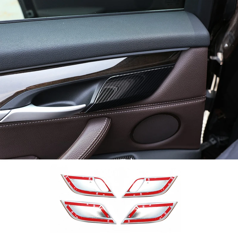 

4 шт. для BMW X5 F15 X6 F16 2014 2015 2016 2017 2018 автомобильный ABS текстура углеродного волокна защитный дверной замок ручка чаша крышка отделка