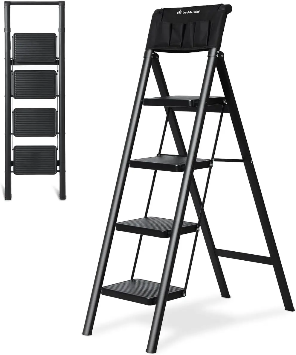 More secure 330 lb load 4 step folding step stool, convenient small step with kit