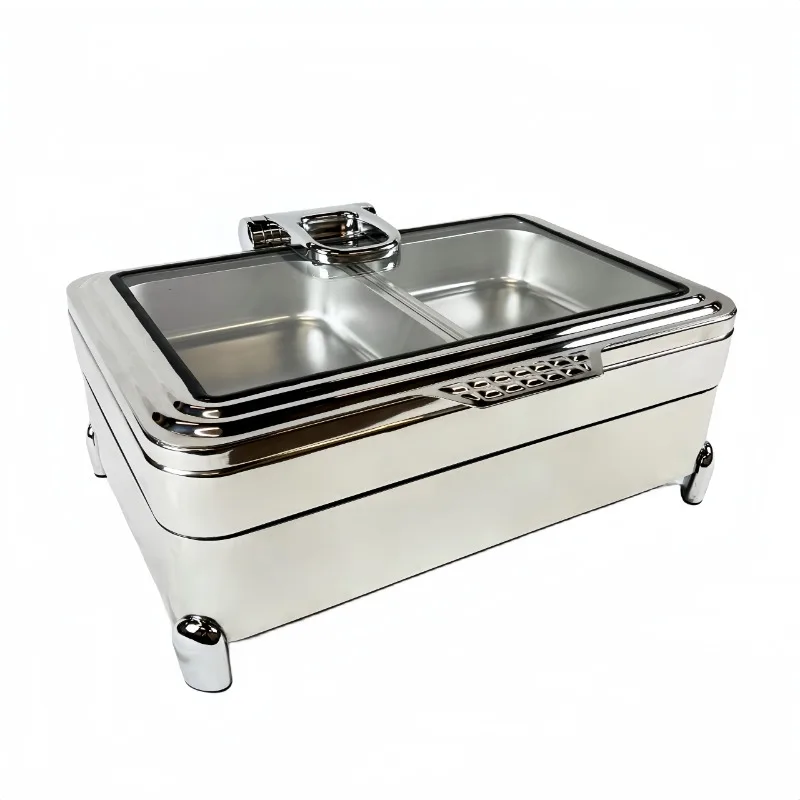 Explosive Advanced 9L Stainless Steel 304 Hydraulic Buffet Insulated Electric Meal Stove With Glass Cover