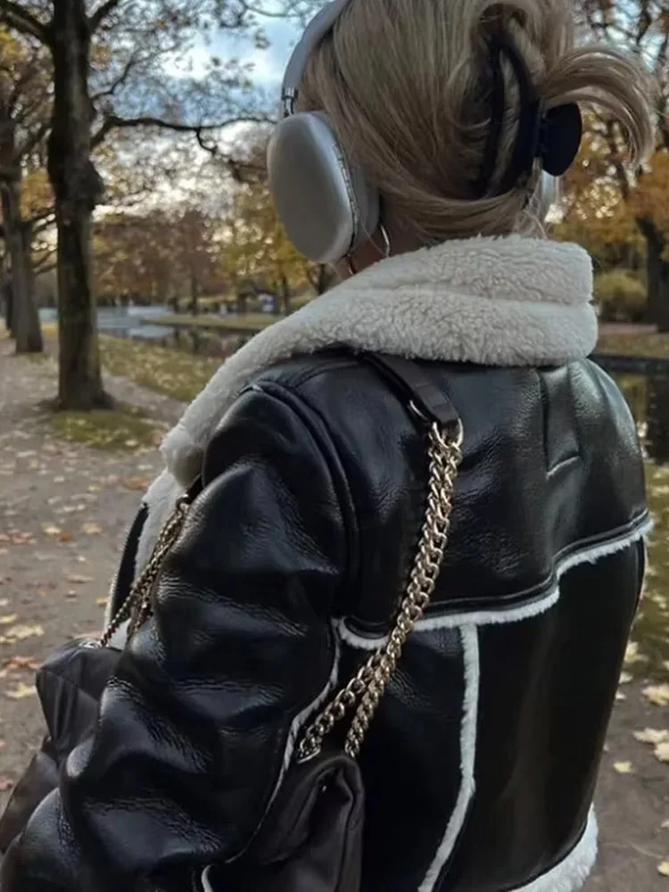 HH Cappotto caldo spesso da donna Vintage Solido Cerniera frontale Collo con risvolto Giacche a maniche lunghe Autunno Inverno Donna Capispalla casual