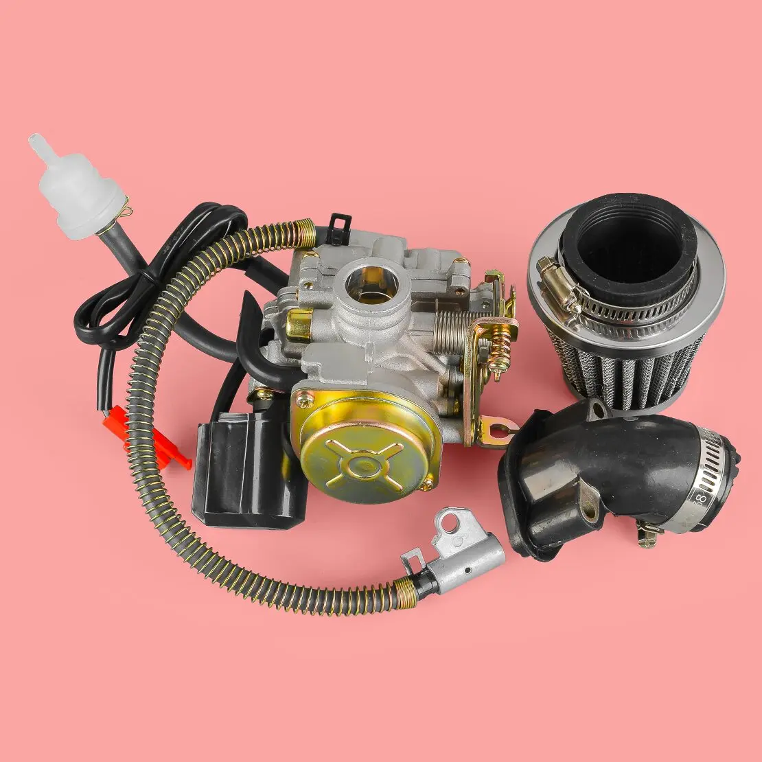 Kit de carburador de 50cc, filtro de aire, colector de admisión, kit de arranque para motocicleta GY6 50cc 139QMB 139QMA de 4 tiempos, scooter Taotao