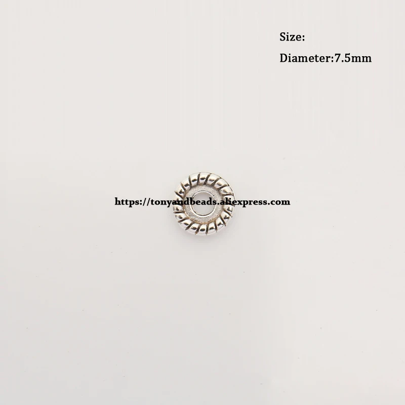 (50Pcs / Lot !) 21 Styles Zinc Alloy Tibetan Silver European Charm Connector Crimp End Beads Size 6mm HA8606B