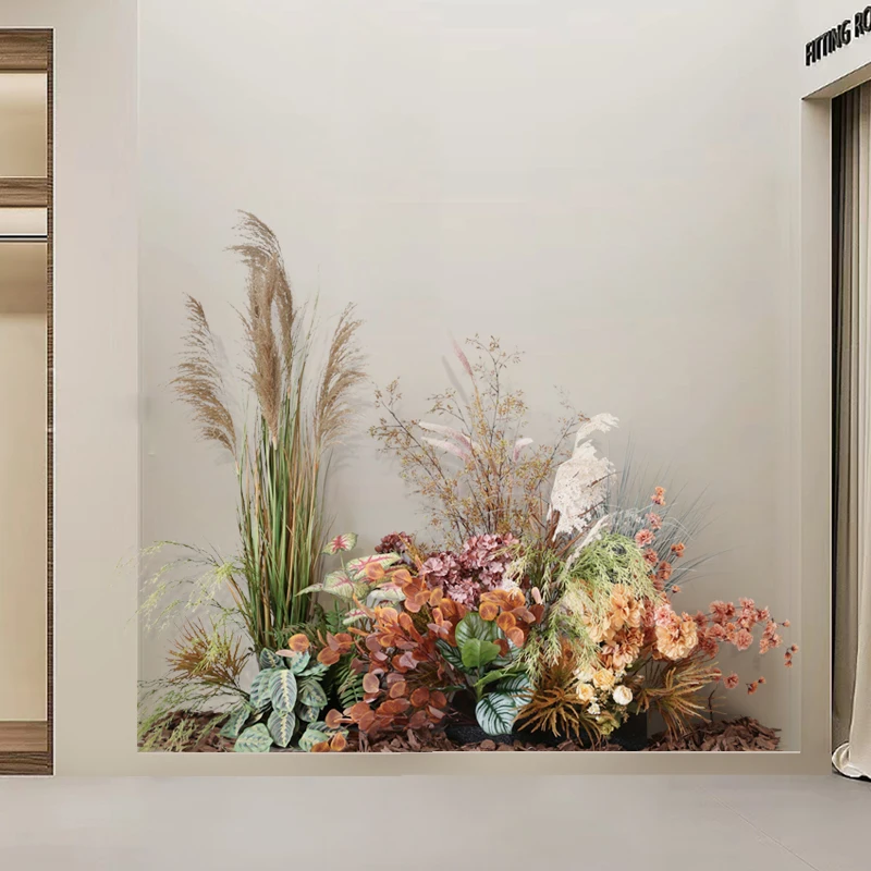 Autumn plant grass dry reed landscaping simulation plant landscaping window floral display cabinet fake flowers and plants bioni