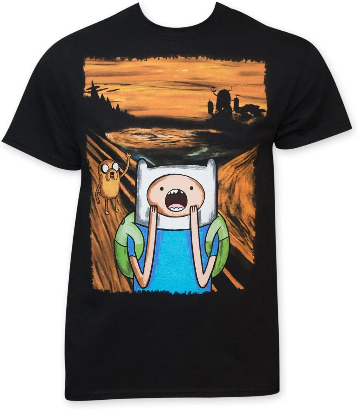 Adventure Time Screaming Tee Shirt Small Black