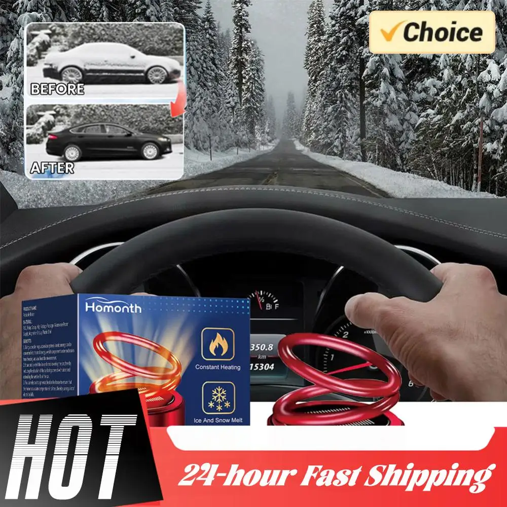 1-5 قطعة المحمولة الساخن الحركية جزيء سخان صغير زجاج سيارة مزيل الصقيع الشتاء حلقة مزدوجة الدورية السيارات العطر الناشر