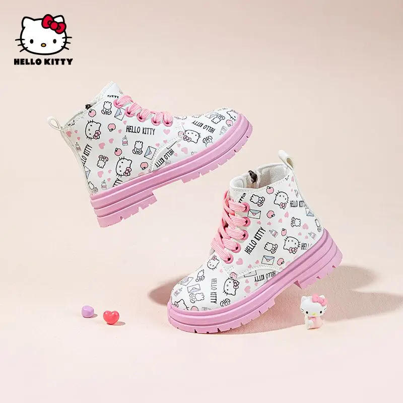 Sanrio Hello Kitty Kawaii Low Boots Anime Cartoon Full Print Children Mid Boots Cute Girly Heart Fashion Waterproof Sneakers