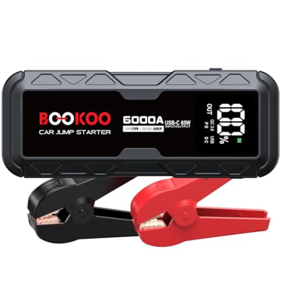 

Jump Starter 6000A12V Portable Car Battery Jump Starter for All Gas and 12L Diesel Engines 88.8Wh Jump Box with USB-C 65W 2-Way