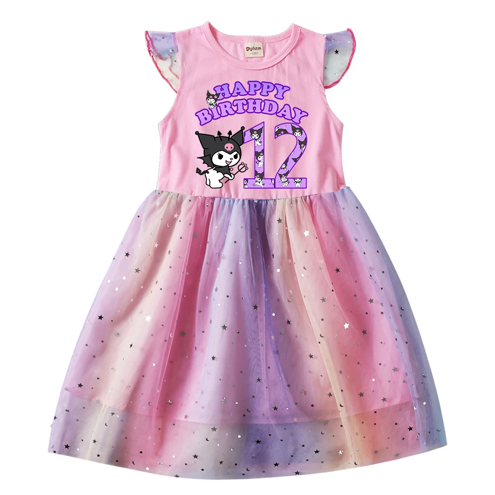 

Kuromis Girl Dress Number 123456789 10 11 12 Print Children Girls Princess Cartoons Casual Clothes Gauze Dresses Kid Baby Gifts