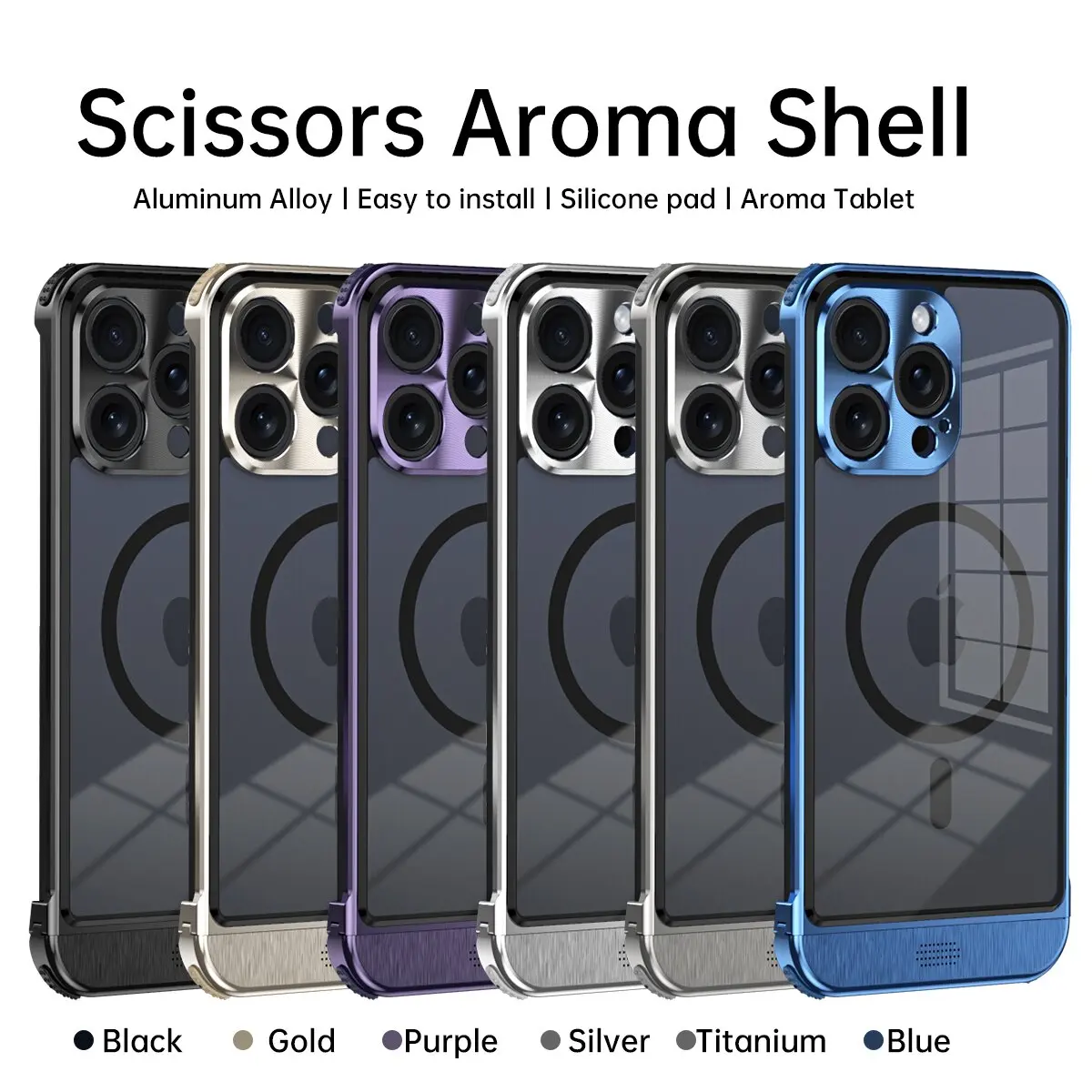 

Металлическая Рамка подходит для IPhone 15 14 13 12 Pro Max с защитой объектива камеры Беспроводная зарядка и противоударный чехол для телефона