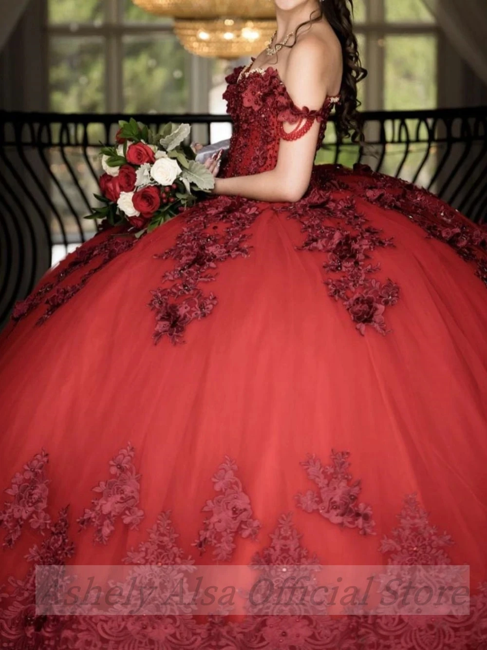 Vestidos de quinceañera de color rojo vino personalizados, Vestido de baile de flores con hombros descubiertos, Vestido de fiesta de cumpleaños para niña de 16 años, Vestido de graduación 15