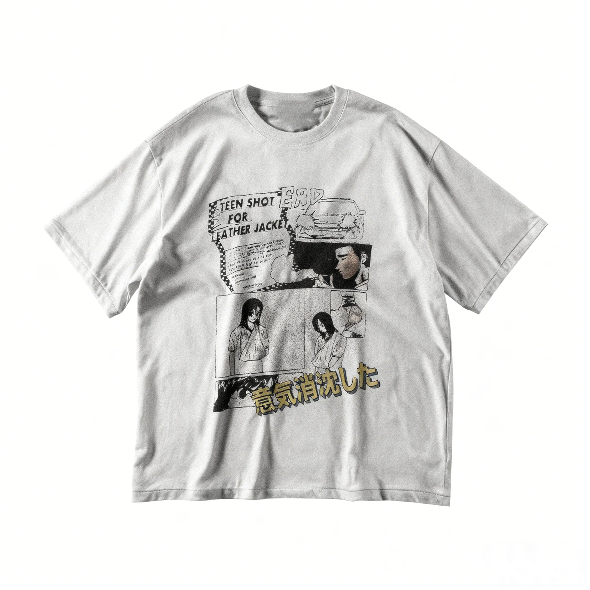 تي شيرت فضفاض ومتعدد الاستخدامات مطبوع بأكمام قصيرة للرجال والنساء، طراز عالي الشارع #1