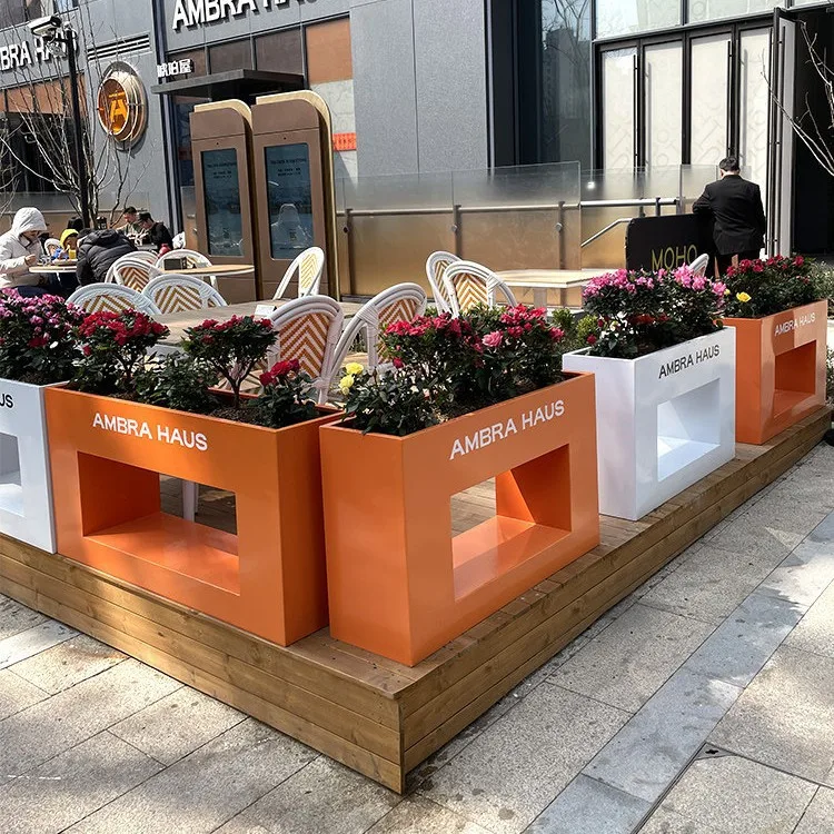 Outdoor stainless steel flower box combination sales department square commercial street courtyard park hotel municipal