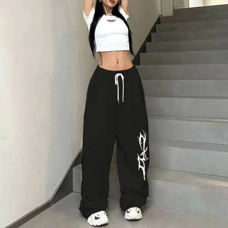 2026 Sommer Amerikanische Loose Straight 3D-Druck Hip-Hop-Tanz-Sweatpants Schnelltrocknende Weite Freizeithose im Lazy-Style Sportliche Hose