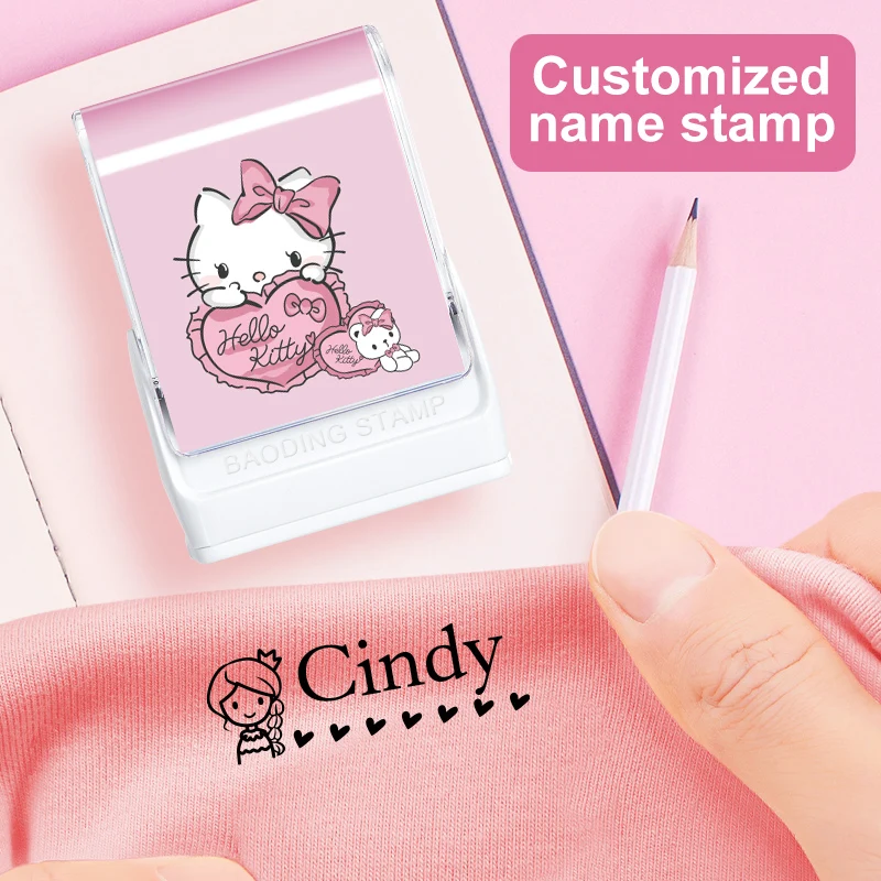 

Custom Hello Kitty Name Stamp With Washable Ink,Perfect for School Supplies, Back to School Organizing & Item Identification