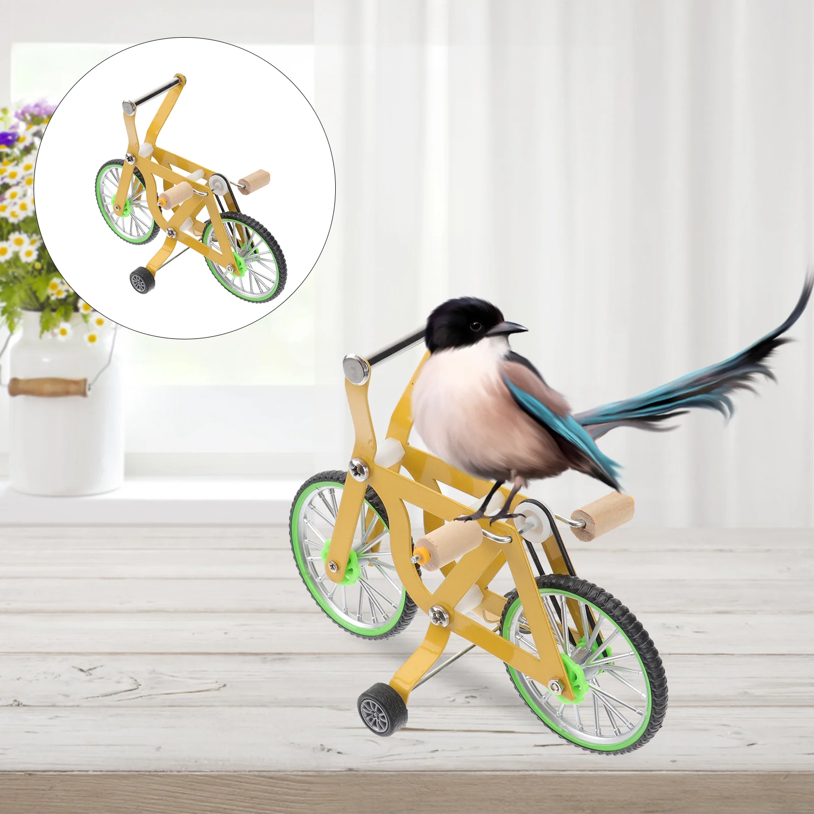 Parrot Bicycle Training Toy Bike Toys Supplies Exercise Birds Playthings Plastic Intelligence Exercising