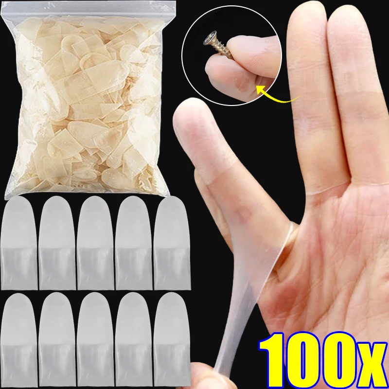 

Прозрачные ультратонкие матовые противоскользящие перчатки-напальчники без пыли для защиты ногтей, латексные перчатки для работы на улице