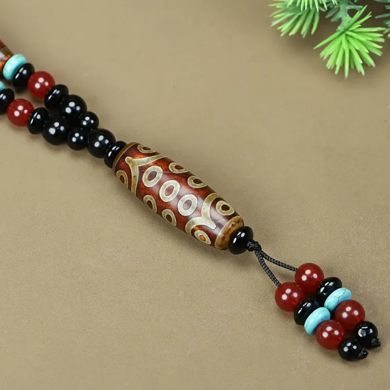 

Bohemian Agate Bead Necklace, Ethnic Sweater Chain